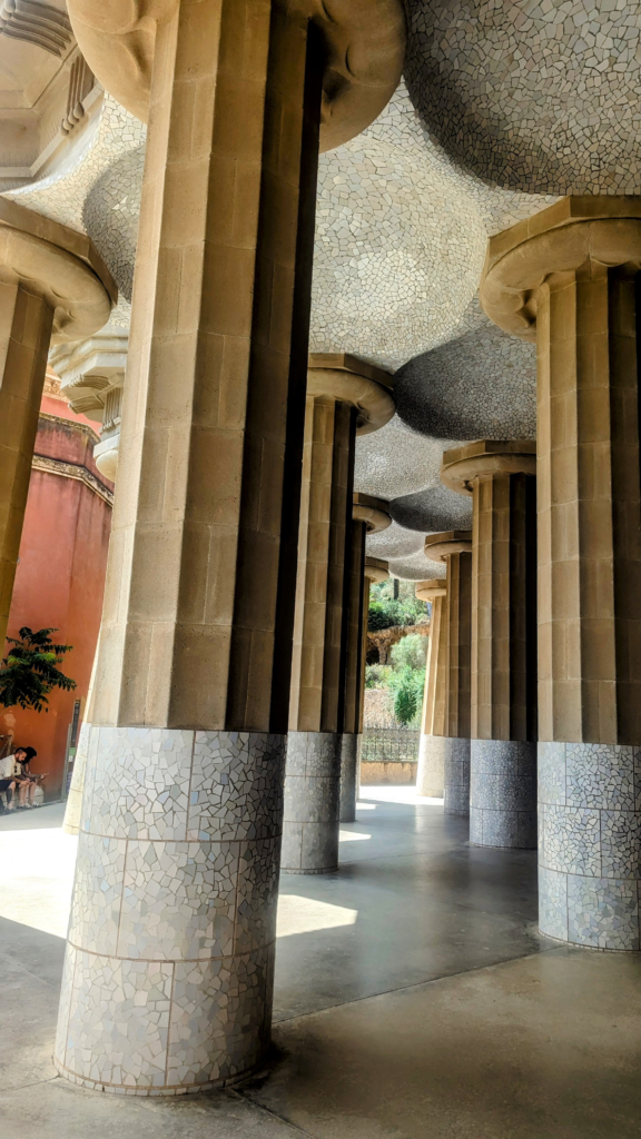 Columns at Park Güell in Barcelona.