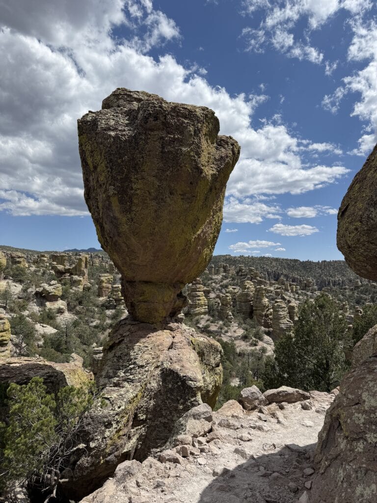 Hiking trail between hoodoo rock formations