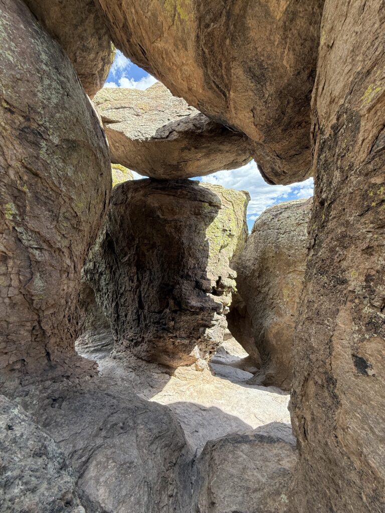 Boulders balancing on each other to form grottoes